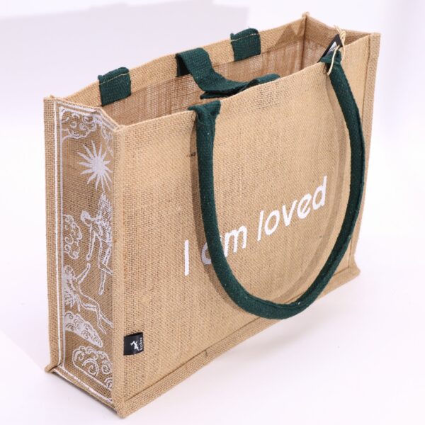 Hop Hare Jute Big Bag - I am Loved - Image 7