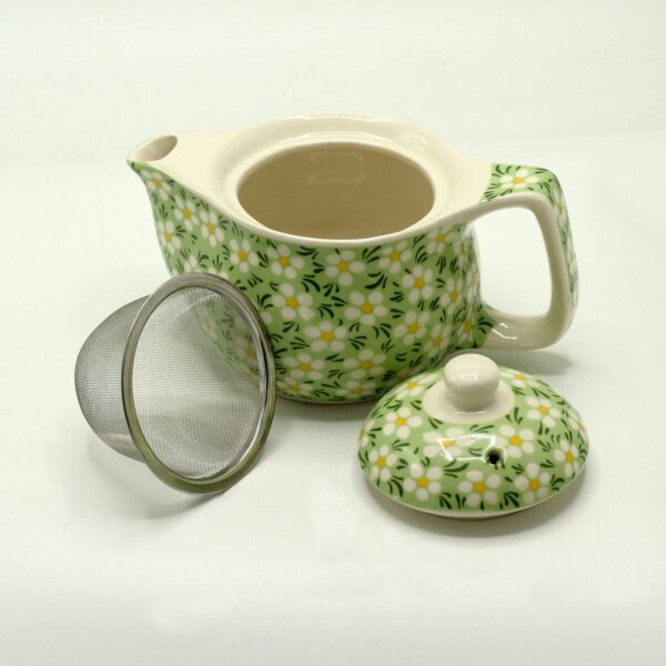 Small Herbal Teapot - Green Daisey - Image 2
