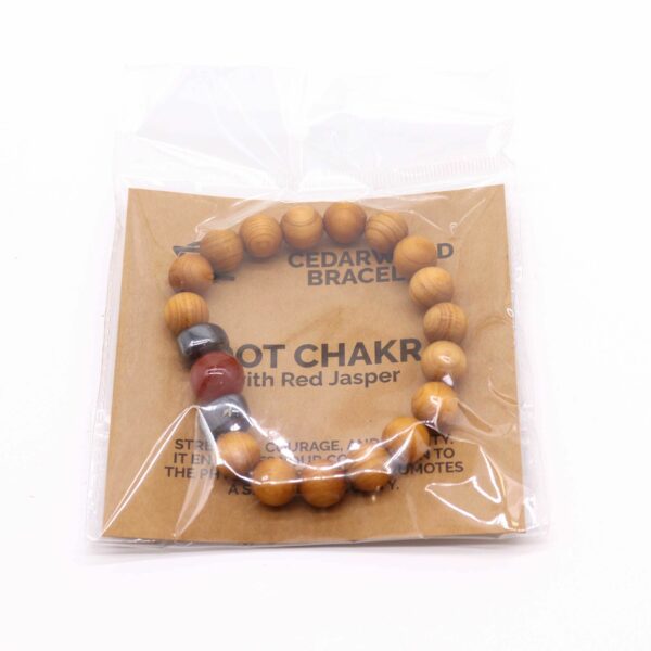 Cedarwood Root Chakra Bangle with Red Jasper - Image 4