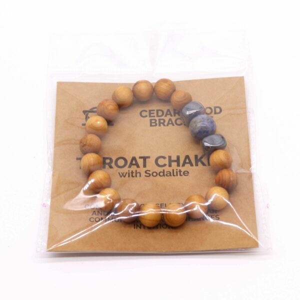 Cedarwood Throat Chakra Bangle with Sodalite - Image 4