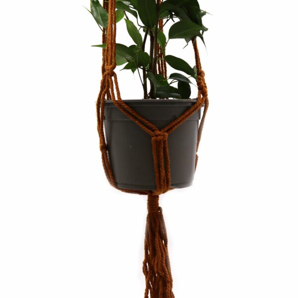 Macrame Pot Holder Classic - Chocolate Med Pot - Image 5