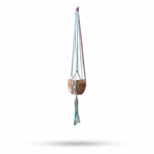 Macrame Pot Holder Classic - Pastal Tones Terrace Med Pot