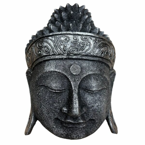 Home Decoration Buddha Head - 25cm - Silver Shine Finish - Image 2