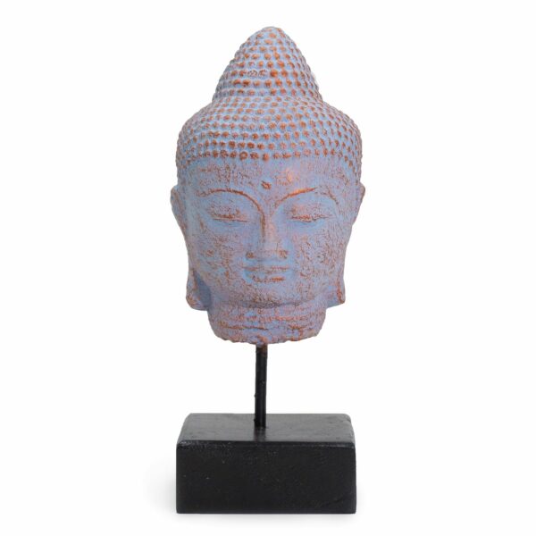 Stillness Buddha Head on Stand - Blue Copper - Image 2