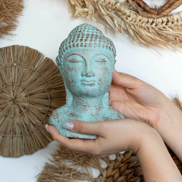 Tranquility Buddha Head  - Green Copper - Image 3