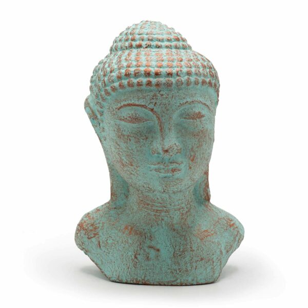 Tranquility Buddha Head  - Green Copper - Image 5