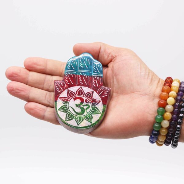 Soapstone Hamsa Incense Holder - OM - Image 3