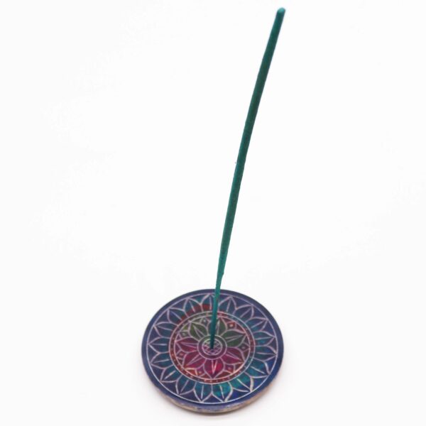 Soapstone Disc Incense Holder - Lotus in Lotus - Image 2