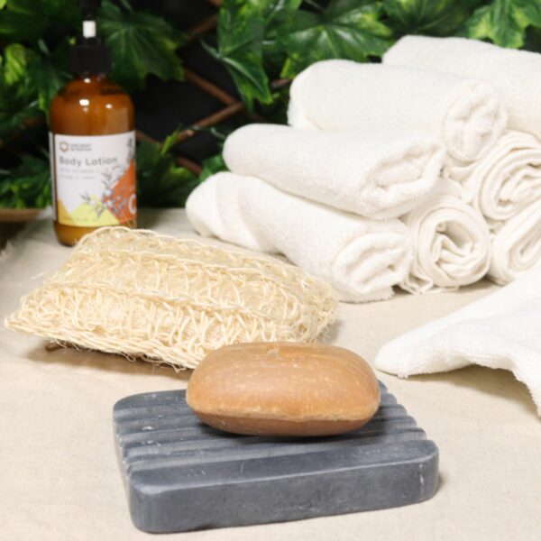 Grey Soapstone Soap Dish 12x8.5cm - Heavey Ridges - Image 3