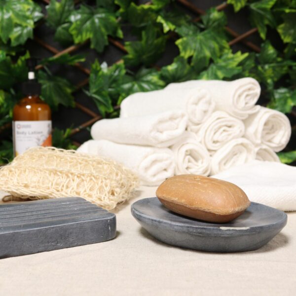 Grey Soapstone Soap Dish 10x12cm- Classic Oval - Image 3