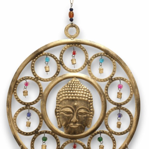 Indian Chimes - Lrg Buddha  Face 15 Bell Chimes - Image 3