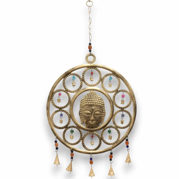 Indian Chimes - Lrg Buddha  Face 15 Bell Chimes - Image 4