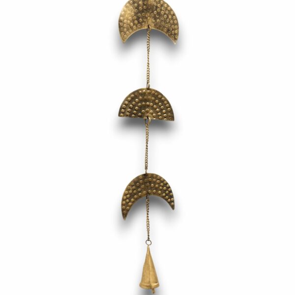 Indian Chimes - Brass Moon Phases Drop with Bell 25cm - Image 2
