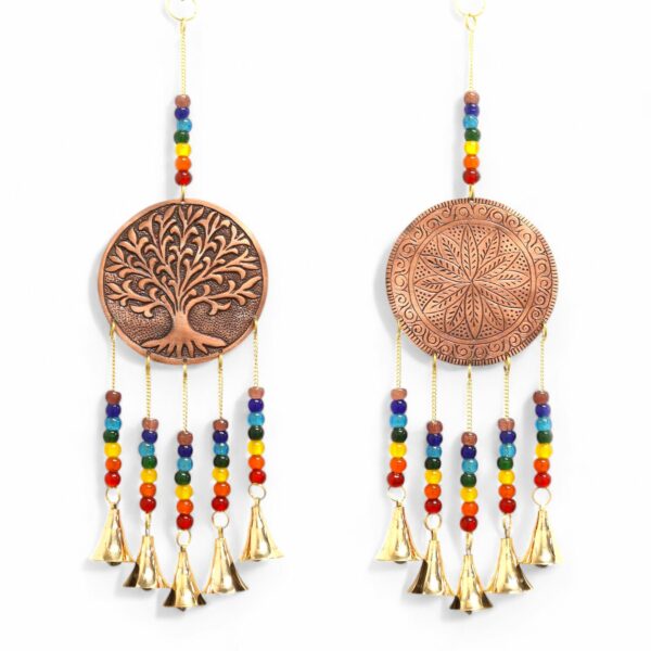 Indian Chimes - Med Tree of Life - Chakra Beads 5 Bells - Image 3