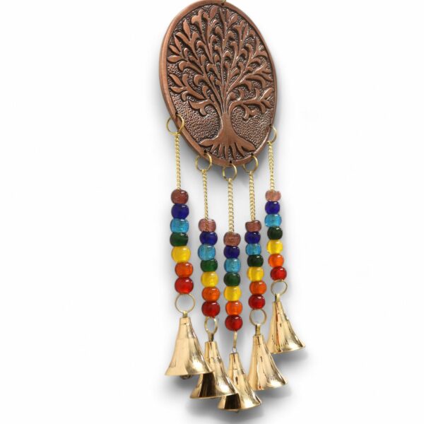 Indian Chimes - Med Tree of Life - Chakra Beads 5 Bells - Image 4