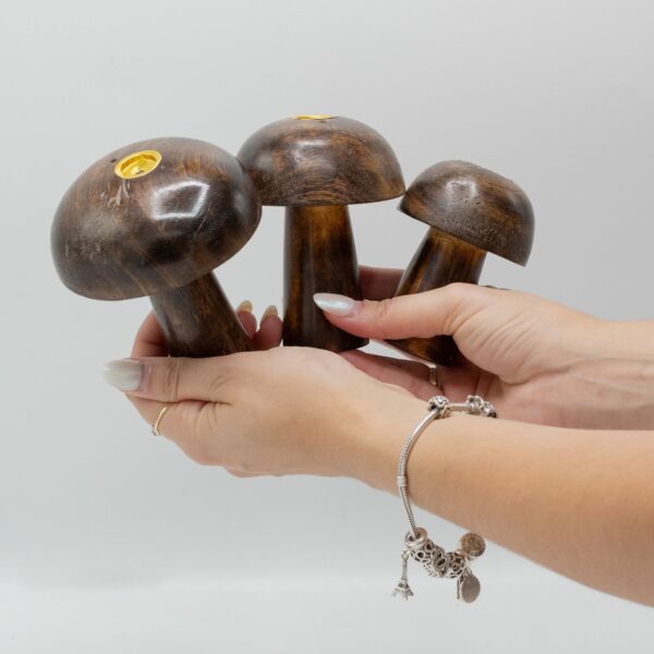 Set of 3 Incense Cone Mushrooms ((10cm 9cm 8cm) - Image 4