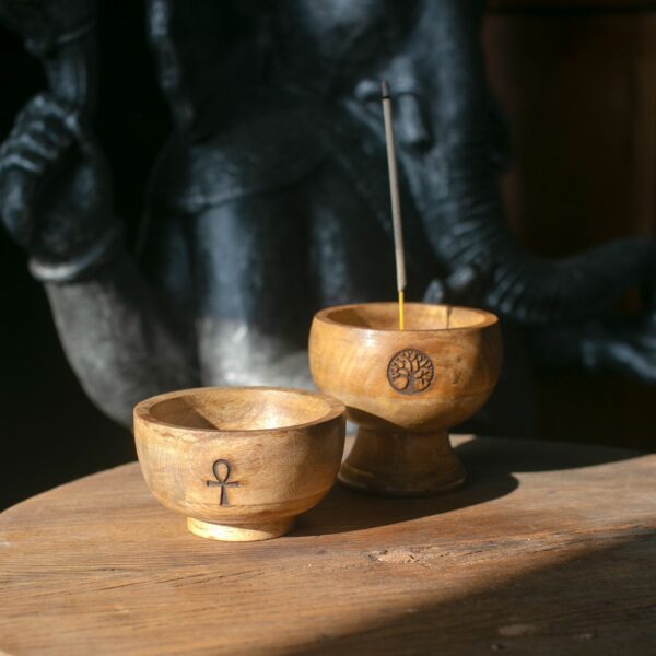 Small Ritual Bowl Incense Cone Holder 11x6.cm - (asst esoteric) - Image 3