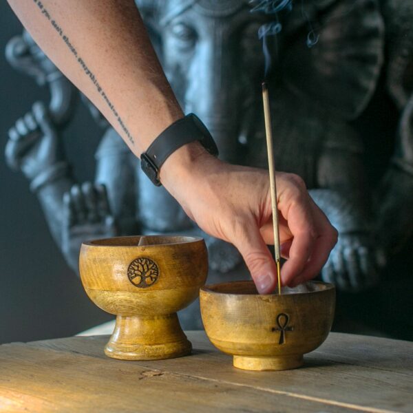 Small Ritual Bowl Incense Cone Holder 11x6.cm - (asst esoteric) - Image 4
