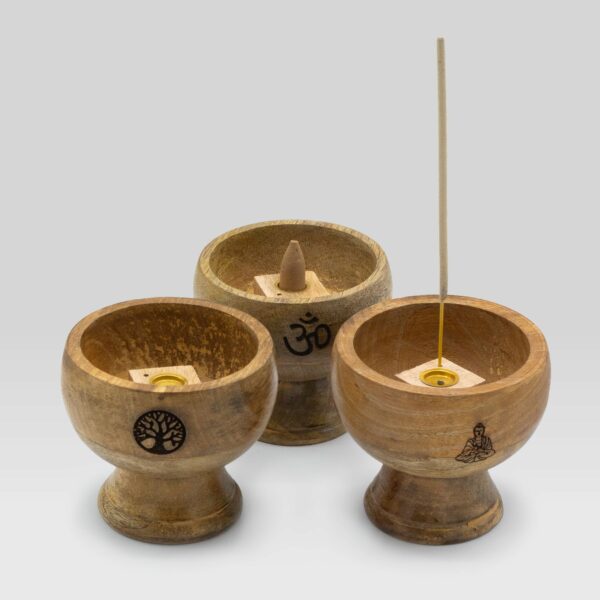 Lrg Ritual Bowl Incense Cone Holder 11x6.cm - Om - Image 4
