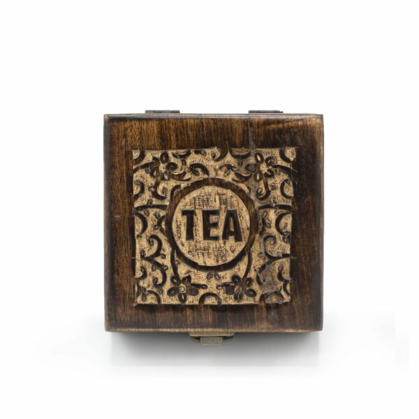 Mango Carved Tea Box (4 compartments) - Image 4