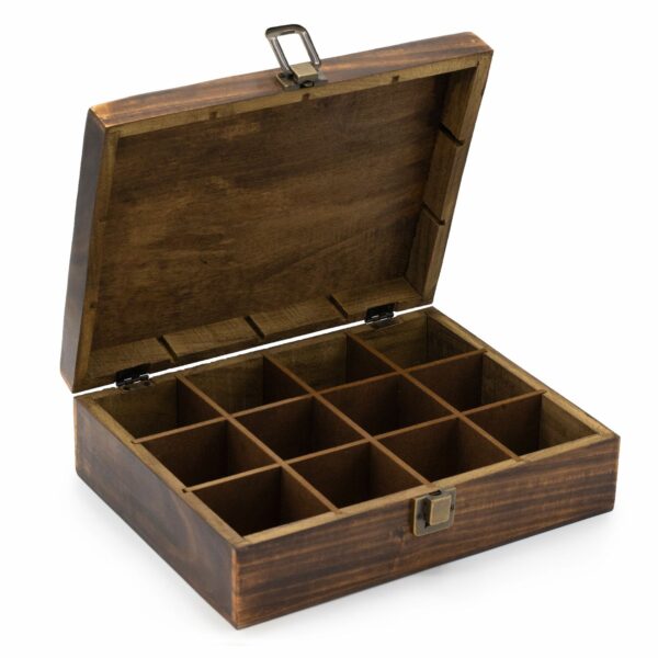 Mango Carved Tea Box - ( 12 compartments) - Image 3