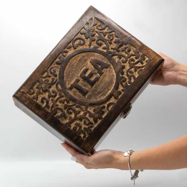 Mango Carved Tea Box - ( 12 compartments) - Image 5