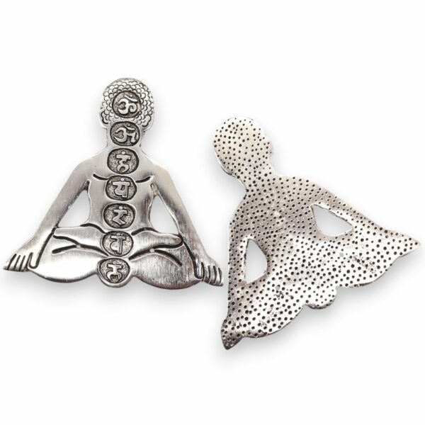 Polished Aluminum Seven Chakra Yoga Incense Holder - Image 2
