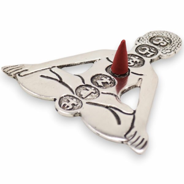 Polished Aluminum Seven Chakra Yoga Incense Holder - Image 3