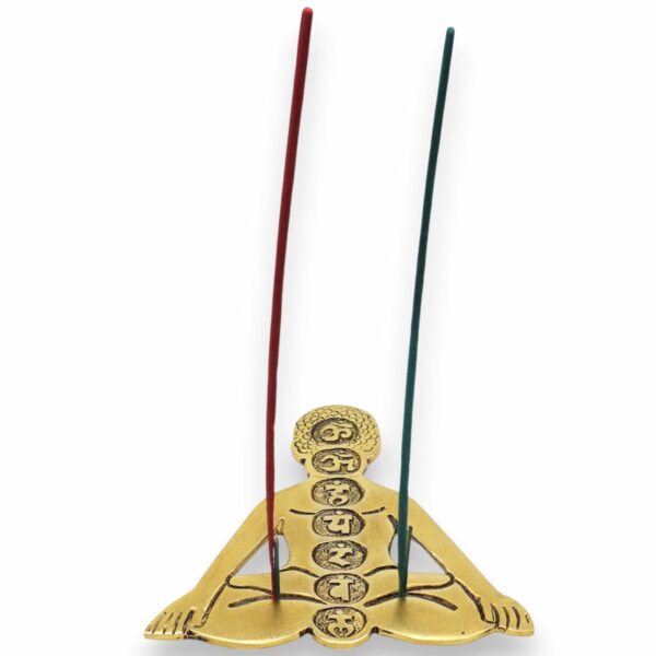 Gold Aluminum Seven Chakra Yoga Incense Holder - Image 2