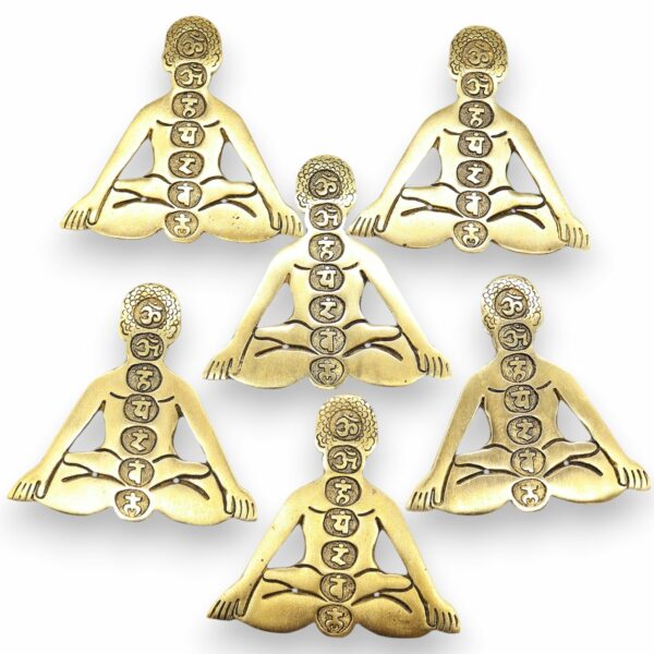 Gold Aluminum Seven Chakra Yoga Incense Holder - Image 3