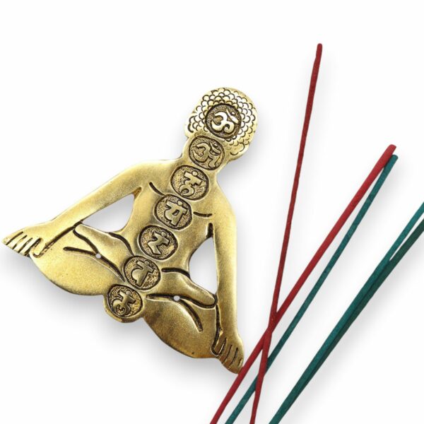Gold Aluminum Seven Chakra Yoga Incense Holder - Image 6