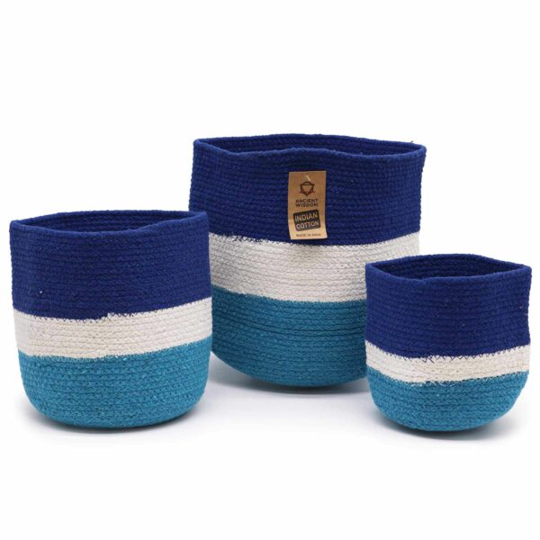 Set of 3 Evil Eye Jute Rope Baskets - Image 4