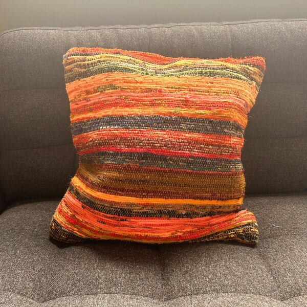Rag Rug Cushion Covers - Sunrise Oranges - Image 3