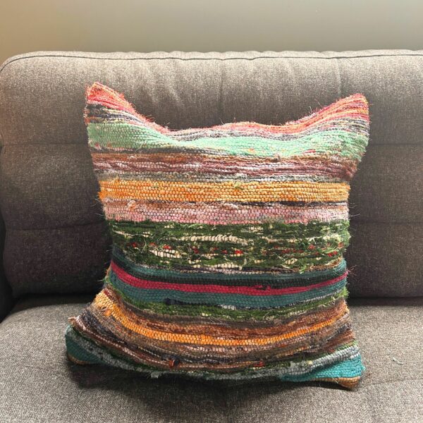 Rag Rug Cushion Covers - Charcoal Greys - Image 3