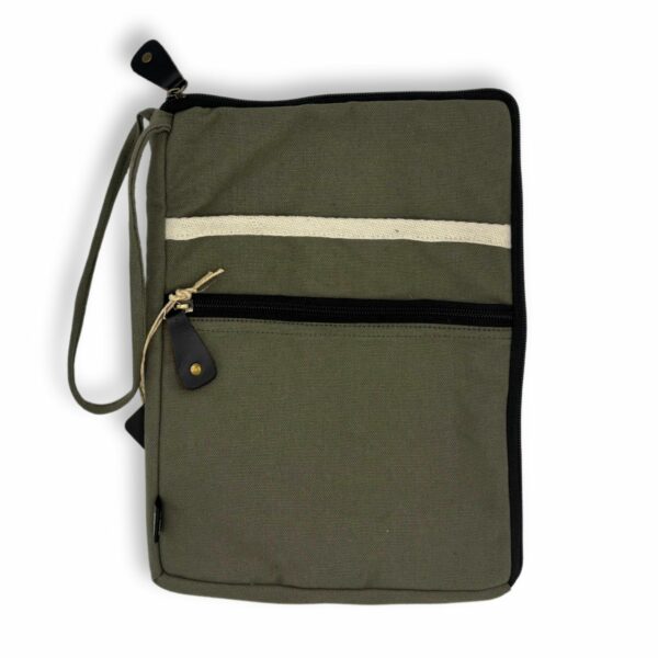 Canvas Travel Laptop Pouch - Olive