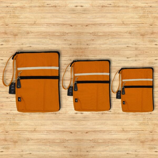 Canvas Large Laptop Pouch - Orange - Image 3