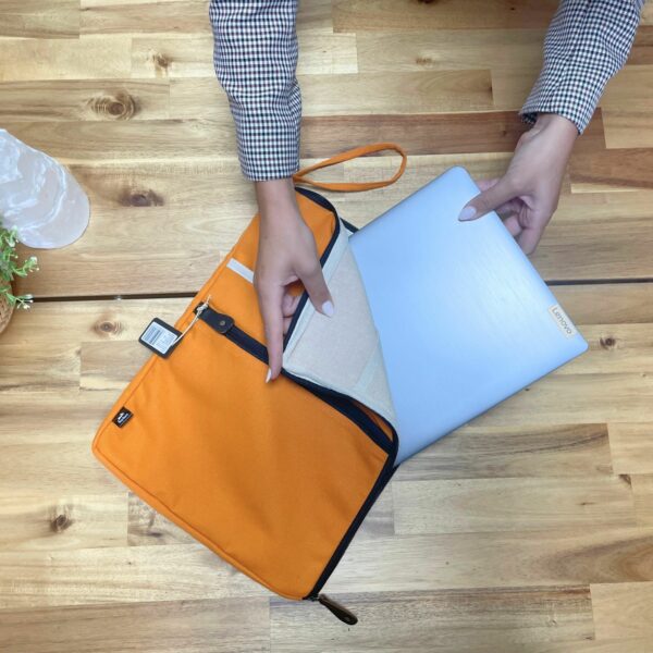 Canvas Large Laptop Pouch - Orange - Image 5