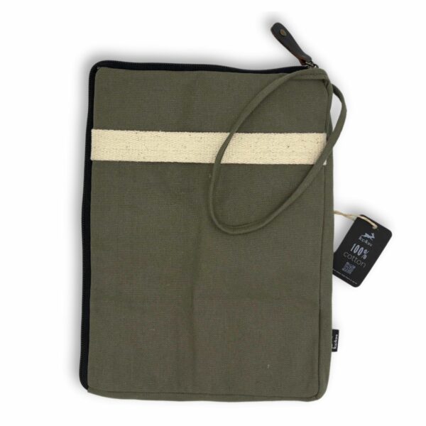 Canvas Large Laptop Pouch - Olive - Image 3