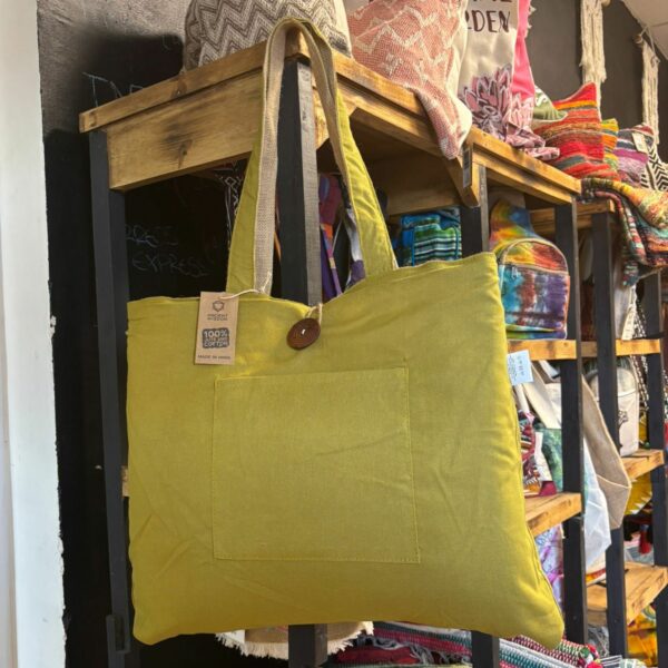Jute & Cotton Reversible Big Bag - Pistachio - Image 5