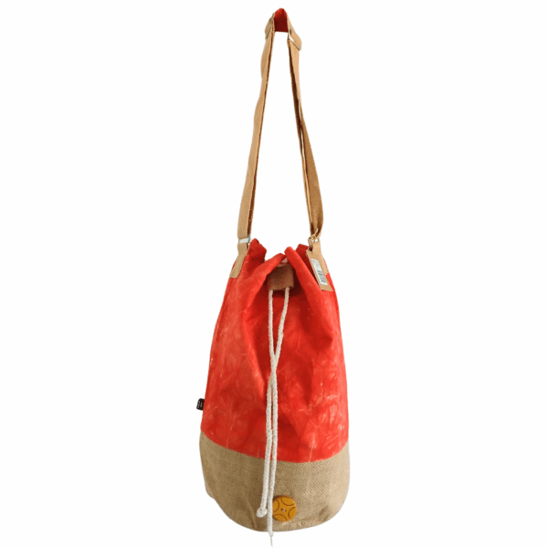 All Natural Backpack - Orange Stonewash - Namaste Hand - Image 2