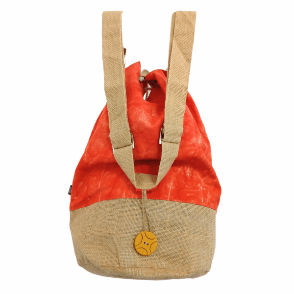 All Natural Backpack - Orange Stonewash - Namaste Hand - Image 3
