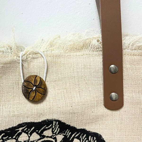 Natural Tote Bag Leather Handle - Mandela - Image 2
