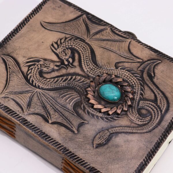 Two Dragons- Esoteric Notebook - Antique Grey - 200 pages  Stich Edge- 17.5x12.5x3cm - Image 2