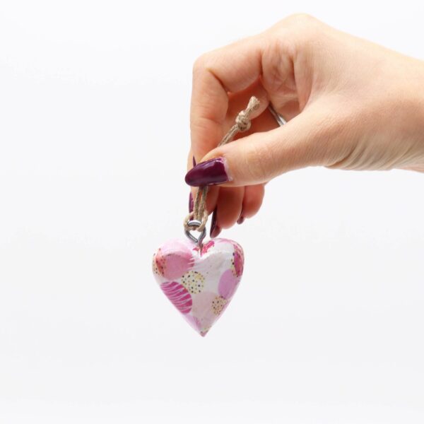 Small Decor Wood Heart -  Pink Abstract - Image 2