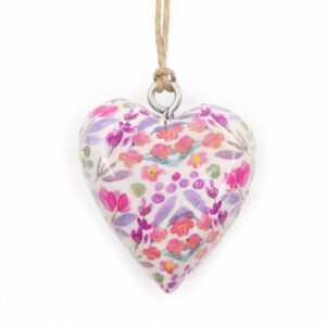 Lrg Decor Wood Heart -  Pretty Floral