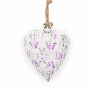 Lrg Decor Wood Heart -  Lavender