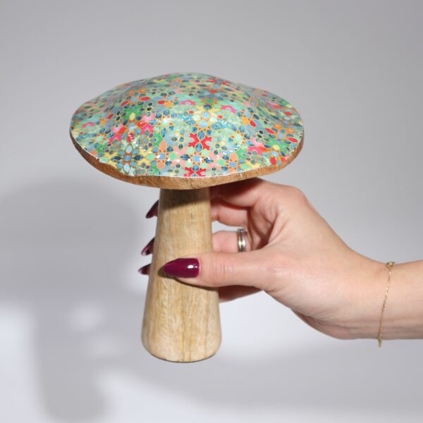 Med Wooden Mushroom - Pastel Hearts - Image 4
