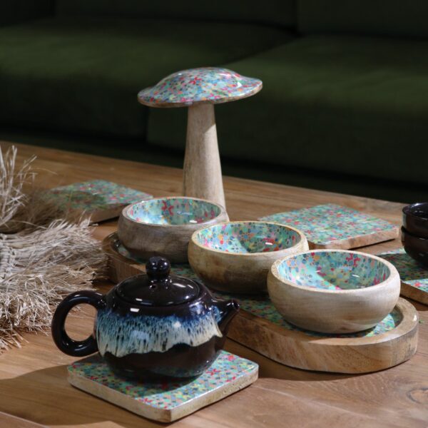 Set of 4 Square Coasters - Mediterranean Tile Pattern - Image 3