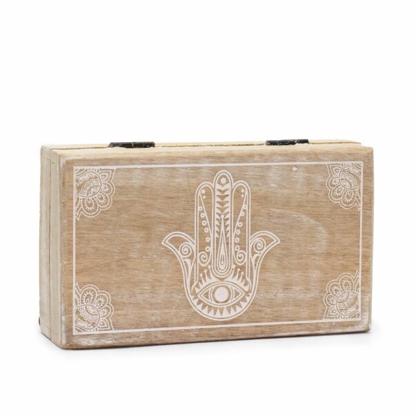 Med Square Box 17x10x4.2cm - Hamsa Whitewash