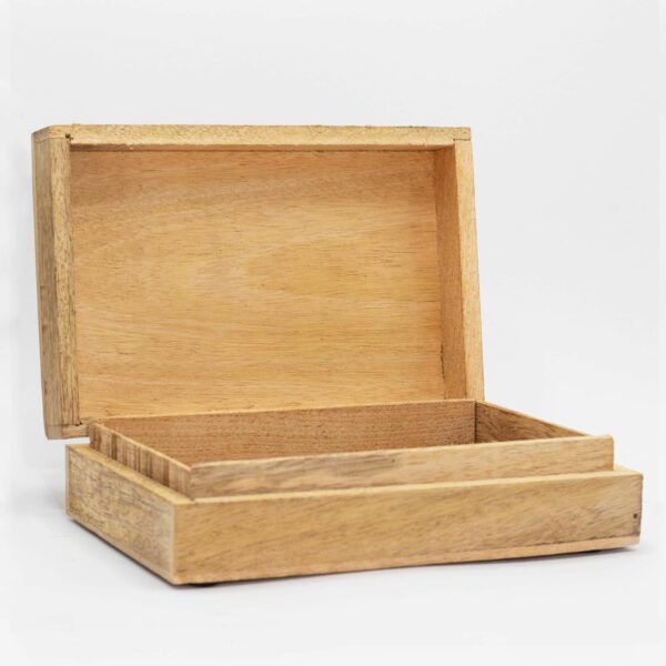 Big Rectangle Box 21.5x14x6.3cm - Buddha Face Whitewash - Image 2
